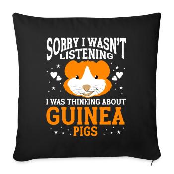 Guinea Pig Gift Pet Guinea Pig - Sofa pillowcase 17,3'' x 17,3'' (45 x 45 cm) - black - Front