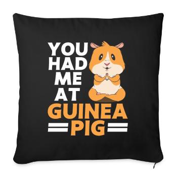 Guinea Pig Gift Pet Guinea Pig - Sofa pillowcase 17,3'' x 17,3'' (45 x 45 cm) - black - Front
