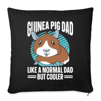 Guinea Pig Gift Pet Guinea Pig - Sofa pillowcase 17,3'' x 17,3'' (45 x 45 cm) - black - Front