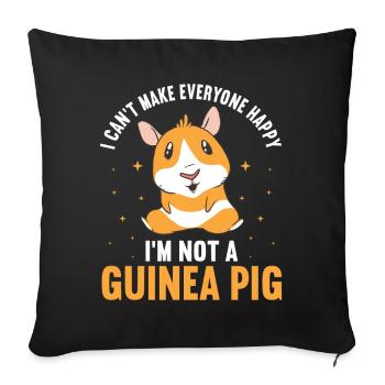 Guinea Pig Gift Pet Guinea Pig - Sofa pillowcase 17,3'' x 17,3'' (45 x 45 cm) - black - Front