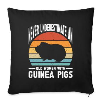 Guinea Pig Gift Pet Guinea Pig - Sofa pillowcase 17,3'' x 17,3'' (45 x 45 cm) - black - Front