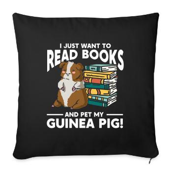 Guinea Pig Gift Pet Guinea Pig - Sofa pillowcase 17,3'' x 17,3'' (45 x 45 cm) - black - Front