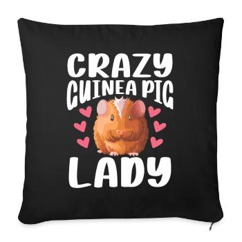 Guinea Pig Gift Pet Guinea Pig - Sofa pillowcase 17,3'' x 17,3'' (45 x 45 cm) - black - Front