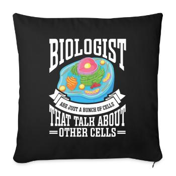 Biologiste Cadeau Biologie - Housse de coussin décorative 45 x 45 cm - noir - Devant