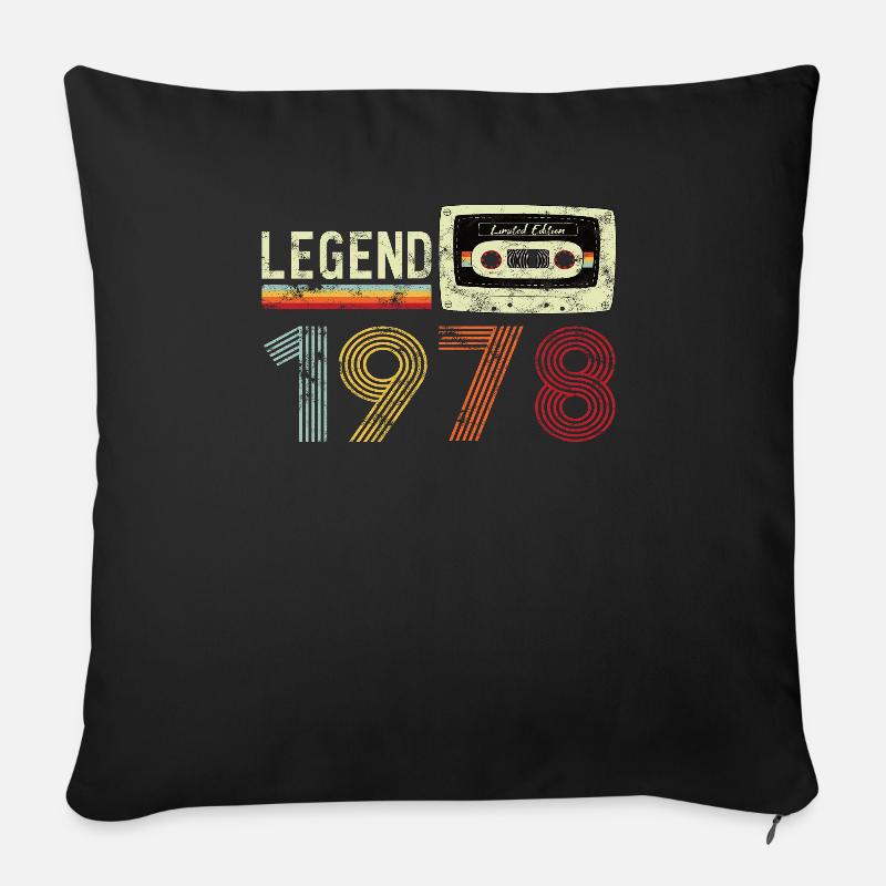 1978 Geburtstag Vintage Cassette - Sofakissenbezug 45 x 45 cm - Schwarz