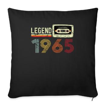 1965 Geburtstag Vintage Cassette - Sofakissenbezug 45 x 45 cm - Schwarz - Vorne