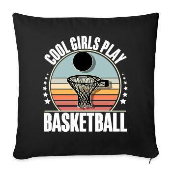 Basketteur Basketteur Femmes Filles - Housse de coussin décorative 45 x 45 cm - noir - Devant