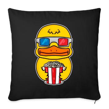 Popcorn Cinema Duck Movies Soirée cinéma - Housse de coussin décorative 45 x 45 cm - noir - Devant