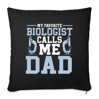 Biologiste Cadeau Biologie - Housse de coussin décorative 45 x 45 cm - noir - Devant