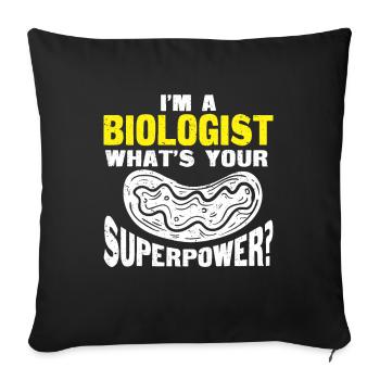 Biologiste Cadeau Biologie - Housse de coussin décorative 45 x 45 cm - noir - Devant