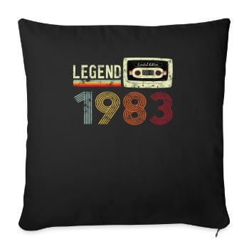 1983 Birthday Vintage Cassette - Sofa pillowcase 17,3'' x 17,3'' (45 x 45 cm) - black - Front