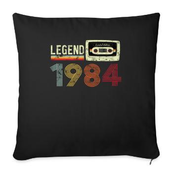 1984 Birthday Vintage Cassette - Sofa pillowcase 17,3'' x 17,3'' (45 x 45 cm) - black - Front