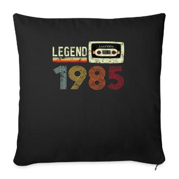 1985 Birthday Vintage Cassette - Housse de coussin décorative 45 x 45 cm - noir - Devant