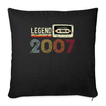 2007 Birthday Vintage Cassette - Housse de coussin décorative 45 x 45 cm - noir - Devant