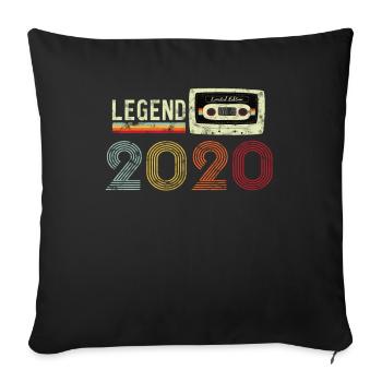 2020 Birthday Vintage Cassette - Sofa pillowcase 17,3'' x 17,3'' (45 x 45 cm) - black - Front