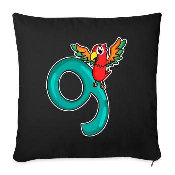 9 Birthday 9 years old with animal motif - nine - Sofa pillowcase 17,3'' x 17,3'' (45 x 45 cm) - black - Front