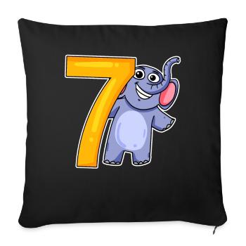 seven - 7 - Sofa pillowcase 17,3'' x 17,3'' (45 x 45 cm) - black - Front