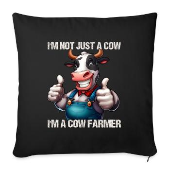 Farmer Cow - Sofa pillowcase 17,3'' x 17,3'' (45 x 45 cm) - black - Front