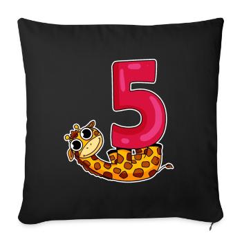 5 Birthday Motif Giraffe - Five Years Old - Sofa pillowcase 17,3'' x 17,3'' (45 x 45 cm) - black - Front