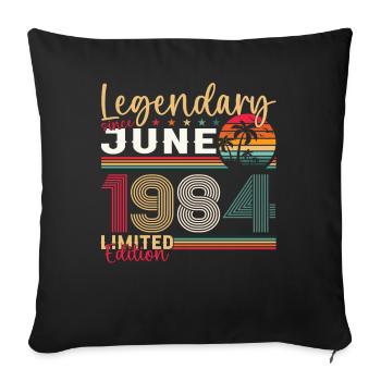 39ème Anniversaire Juin Millésime 1984 Légendaire - Housse de coussin décorative 45 x 45 cm - noir - Devant