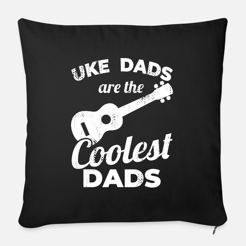 Ukulélé Papa - Housse de coussin décorative 45 x 45 cm - noir