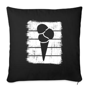 Crème glacée dans une gaufre - Housse de coussin décorative 45 x 45 cm - noir - Devant