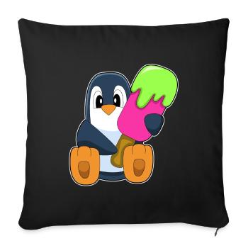 Popsicle pingouin - Housse de coussin décorative 45 x 45 cm - noir - Devant