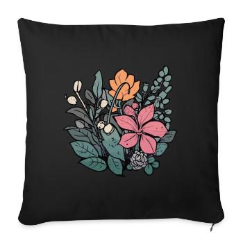 Plants and flowers for nature lovers and gardeners - Sofa pillowcase 17,3'' x 17,3'' (45 x 45 cm) - black - Front