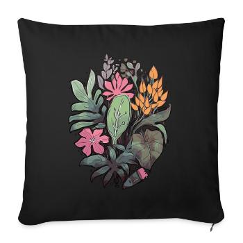 Plants and flowers for nature lovers and gardeners - Sofa pillowcase 17,3'' x 17,3'' (45 x 45 cm) - black - Front