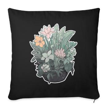 Plants and flowers for nature lovers and gardeners - Sofa pillowcase 17,3'' x 17,3'' (45 x 45 cm) - black - Front