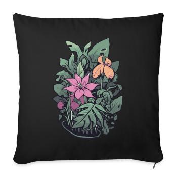 Plants and flowers for nature lovers and gardeners - Sofa pillowcase 17,3'' x 17,3'' (45 x 45 cm) - black - Front