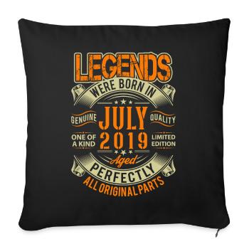 Légende de l’anniversaire de juillet 2019 - Housse de coussin décorative 45 x 45 cm - noir - Devant