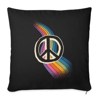 Peace Love - Sofa pillowcase 17,3'' x 17,3'' (45 x 45 cm) - black - Front