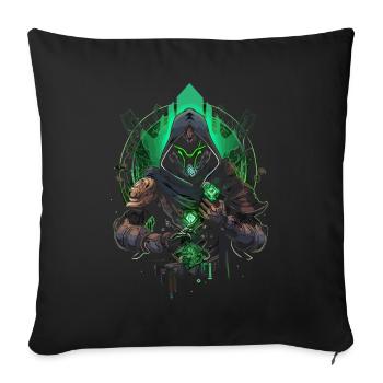 Epic Gamer Guardian détient un plus vert - Housse de coussin décorative 45 x 45 cm - noir - Devant