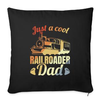 Père cheminot - Housse de coussin décorative 45 x 45 cm - noir - Devant