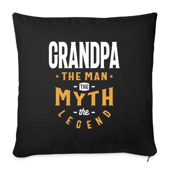 Grandpa: The Legendary Myth - Father's Day - Sofa pillowcase 17,3'' x 17,3'' (45 x 45 cm) - black - Front