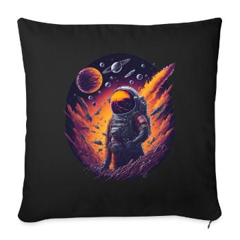 Fantaisie spatiale - Housse de coussin décorative 45 x 45 cm - noir - Devant