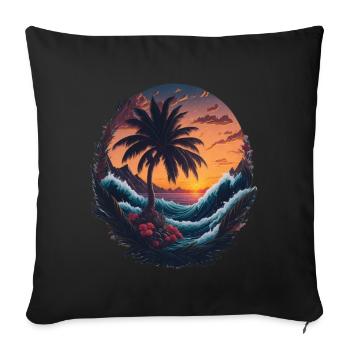 Vibrations de la plage - Housse de coussin décorative 45 x 45 cm - noir - Devant