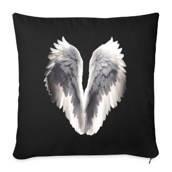 Angel wings - Sofa pillowcase 17,3'' x 17,3'' (45 x 45 cm) - black - Front