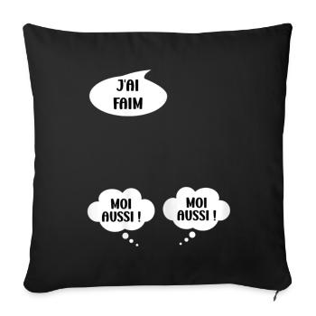 Femme Humour bébés enceinte Jumelles Annonce - Housse de coussin décorative 45 x 45 cm - noir - Devant