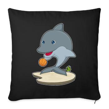 Dolphin Basketball Player Basketball - Housse de coussin décorative 45 x 45 cm - noir - Devant