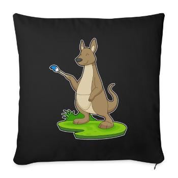 Kangaroo Painter Brush Painting - Sofa pillowcase 17,3'' x 17,3'' (45 x 45 cm) - black - Front