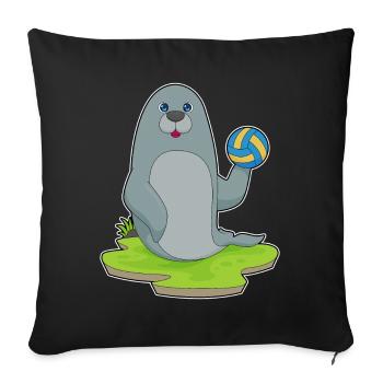 Joueur de volleyball Seal Volleyball - Housse de coussin décorative 45 x 45 cm - noir - Devant