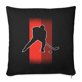Eishockey Hockey sur glace - Housse de coussin décorative 45 x 45 cm - noir - Devant