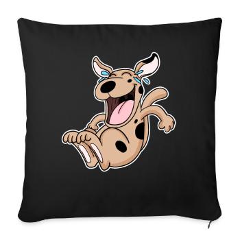 Laughing dog - Sofa pillowcase 17,3'' x 17,3'' (45 x 45 cm) - black - Front