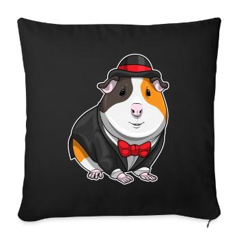 Meerschweinchen Bräutigam Fliege Hochzeit - Sofakissenbezug 45 x 45 cm - Schwarz - Vorne