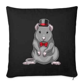 Rat Groom Top Hat Wedding - Sofa pillowcase 17,3'' x 17,3'' (45 x 45 cm) - black - Front