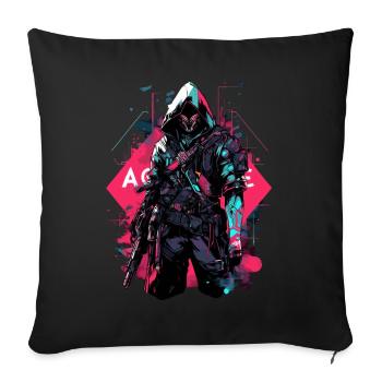 Epic Gamer Cyber Assassin du futur - Housse de coussin décorative 45 x 45 cm - noir - Devant
