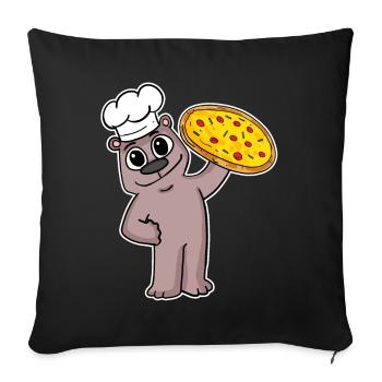 Pizza Chef Pizza Chef Bear Italy - Sofa pillowcase 17,3'' x 17,3'' (45 x 45 cm) - black - Front