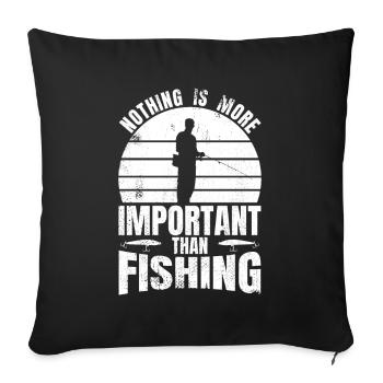 Angler Motivation - Sofa pillowcase 17,3'' x 17,3'' (45 x 45 cm) - black - Front
